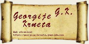 Georgije Krneta vizit kartica